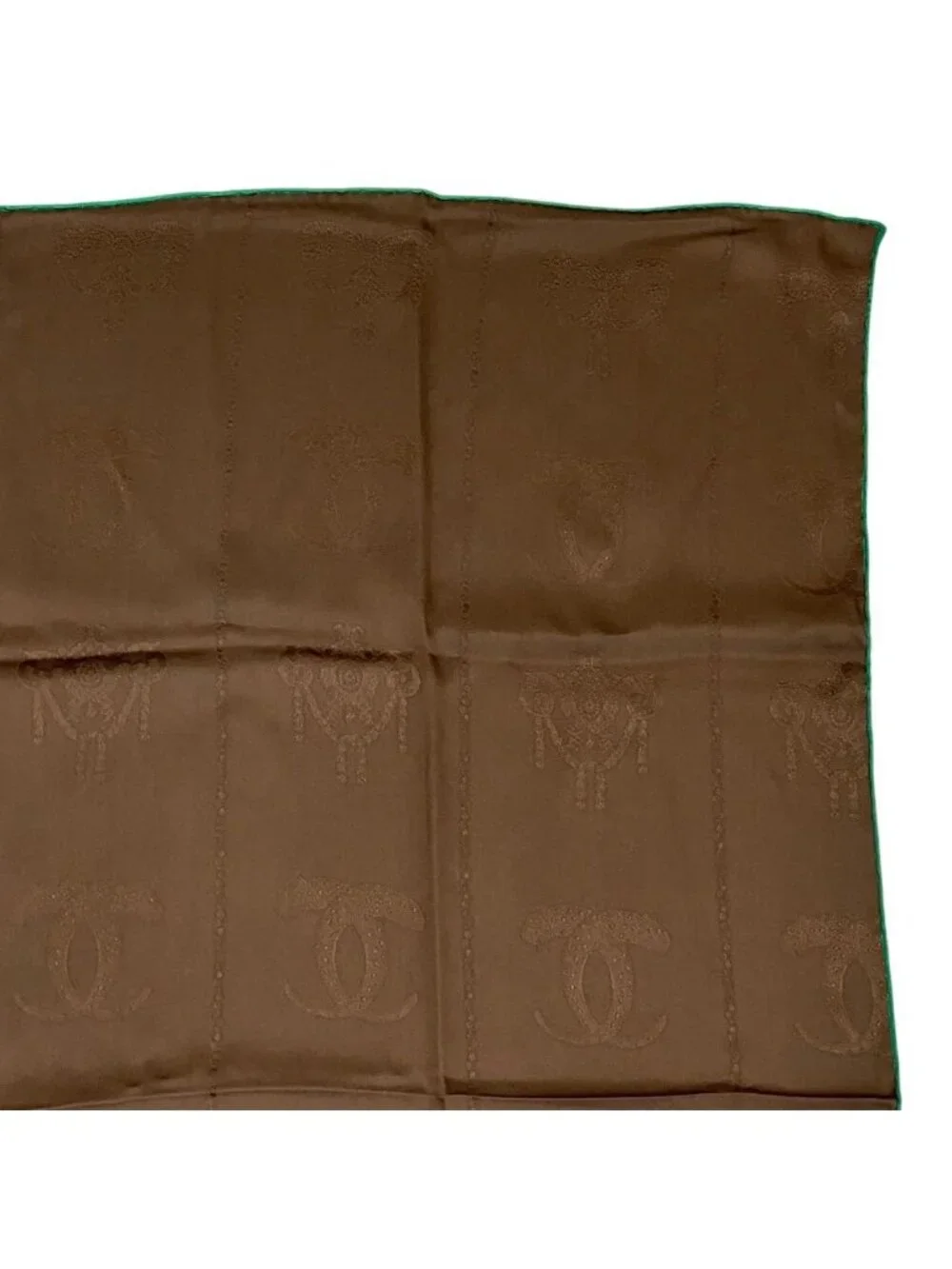 Cartier Must de Cartier Scarf Shawl Silk Brown Green